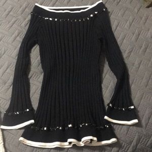 Belldini scoop neck decorative sweater